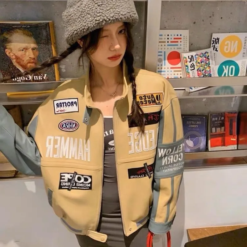 Y2k Fashion American Motorcycle Suit Jacket Baseball Suit Jacket Female Street Trend Punk Harajuku Lazy Casual Loose Wear Tides
Y2k Fashion American Motorcycle Suit Jacket Baseball Suit Jacket Female Street Trend Punk Harajuku Lazy Casual Loose Wear Tides