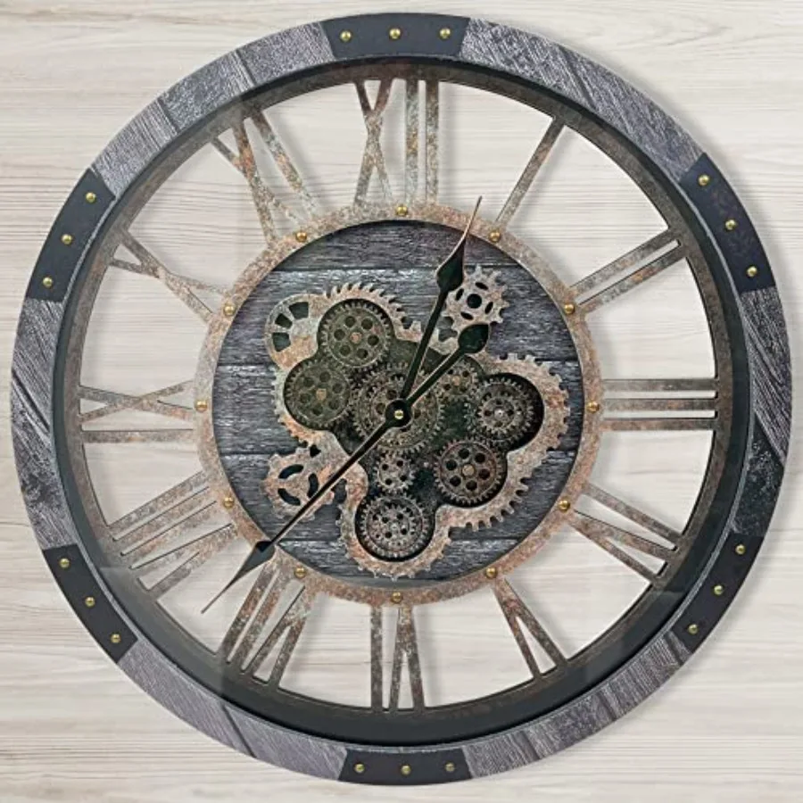 30 Large Wall Clock for Living Room Decor, Solid Wood and Metal with Moving Gears, Carbon Grey Industrial Rustic Farmhouse Cloc
30 Large Wall Clock for Living Room Decor, Solid Wood and Metal with Moving Gears, Carbon Grey Industrial Rustic Farmhouse Cloc