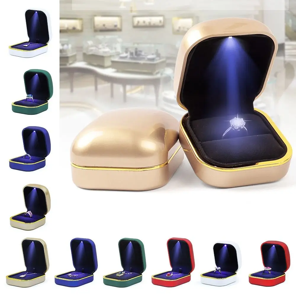 Matte Jewelry Storage Box with LED Light Round Edge Earrings Ring Display Case Pendant Necklace Organizer for Proposal Surprise
Matte Jewelry Storage Box with LED Light Round Edge Earrings Ring Display Case Pendant Necklace Organizer for Proposal Surprise