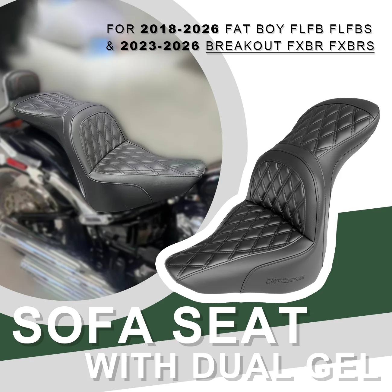 Motorcycle Sofa Seat with Dual Gel Driver&Passenger Comfortable Step up Seat for 2018-2026 Fat Boy FLFB FLFBS 2023-2026 Breakout
Motorcycle Sofa Seat with Dual Gel Driver&Passenger Comfortable Step up Seat for 2018-2026 Fat Boy FLFB FLFBS 2023-2026 Breakout