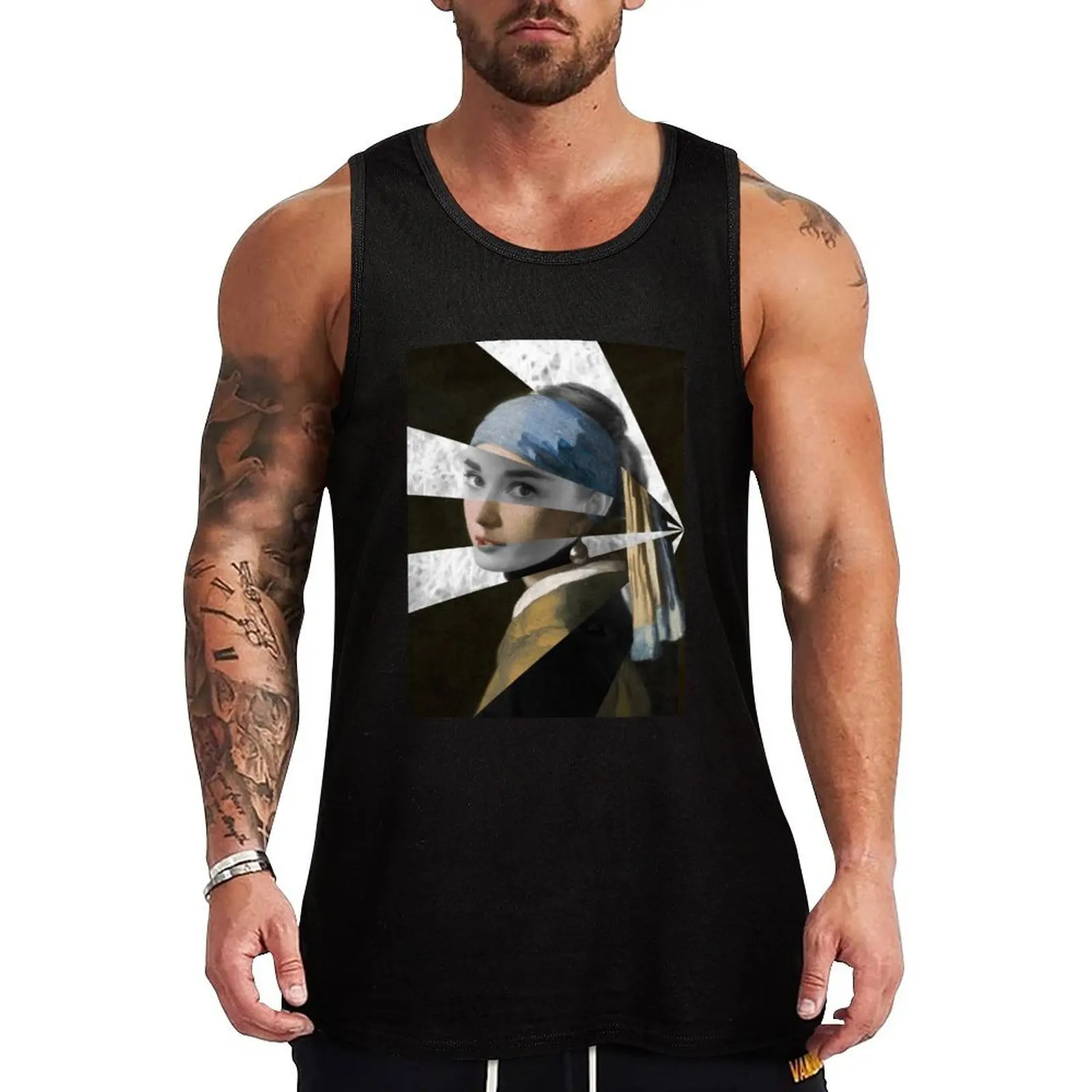 Girl with a Pearl Earring by Vermeer and Audrey H. Tank Top Relaxed Casual Tank Top Summer Loose Sleeveless Tee
Girl with a Pearl Earring by Vermeer and Audrey H. Tank Top Relaxed Casual Tank Top Summer Loose Sleeveless Tee