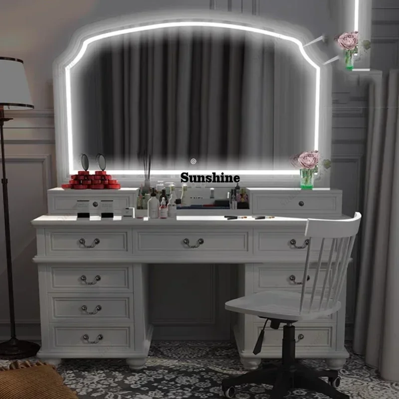 Throne White Mirror Vanity Table Living Rooms Luxury Salon Drawers Dresser Living Room Beauty Compact Vestidores Home FurnitureY
Throne White Mirror Vanity Table Living Rooms Luxury Salon Drawers Dresser Living Room Beauty Compact Vestidores Home FurnitureY