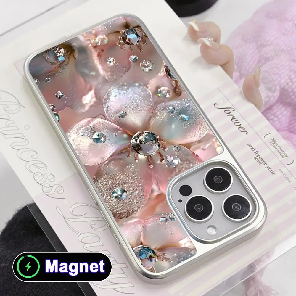 Luxury Pearl Flowers Phone Case for iPhone 17 16 15 14 13 12 11 Air Pro Max Plus Electroplated Silver Magnet Cover
Luxury Pearl Flowers Phone Case for iPhone 17 16 15 14 13 12 11 Air Pro Max Plus Electroplated Silver Magnet Cover
