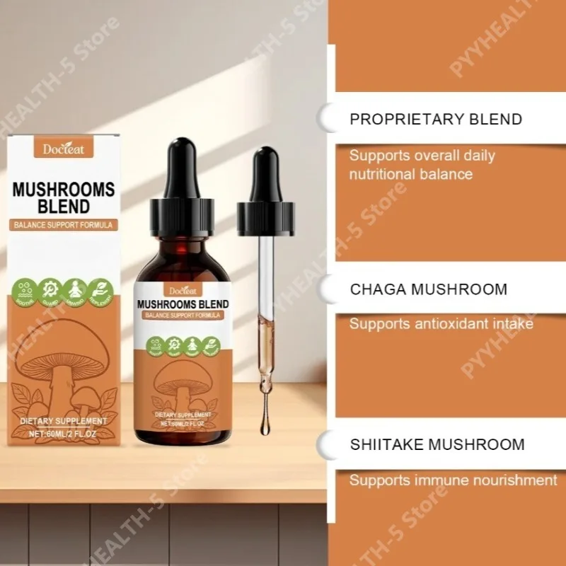 Docteat Mushroom Tincture Drops with Proprietary Blend Chaga Shiitake Reishi Cordyceps Maitake 60 Ml Net
Docteat Mushroom Tincture Drops with Proprietary Blend Chaga Shiitake Reishi Cordyceps Maitake 60 Ml Net