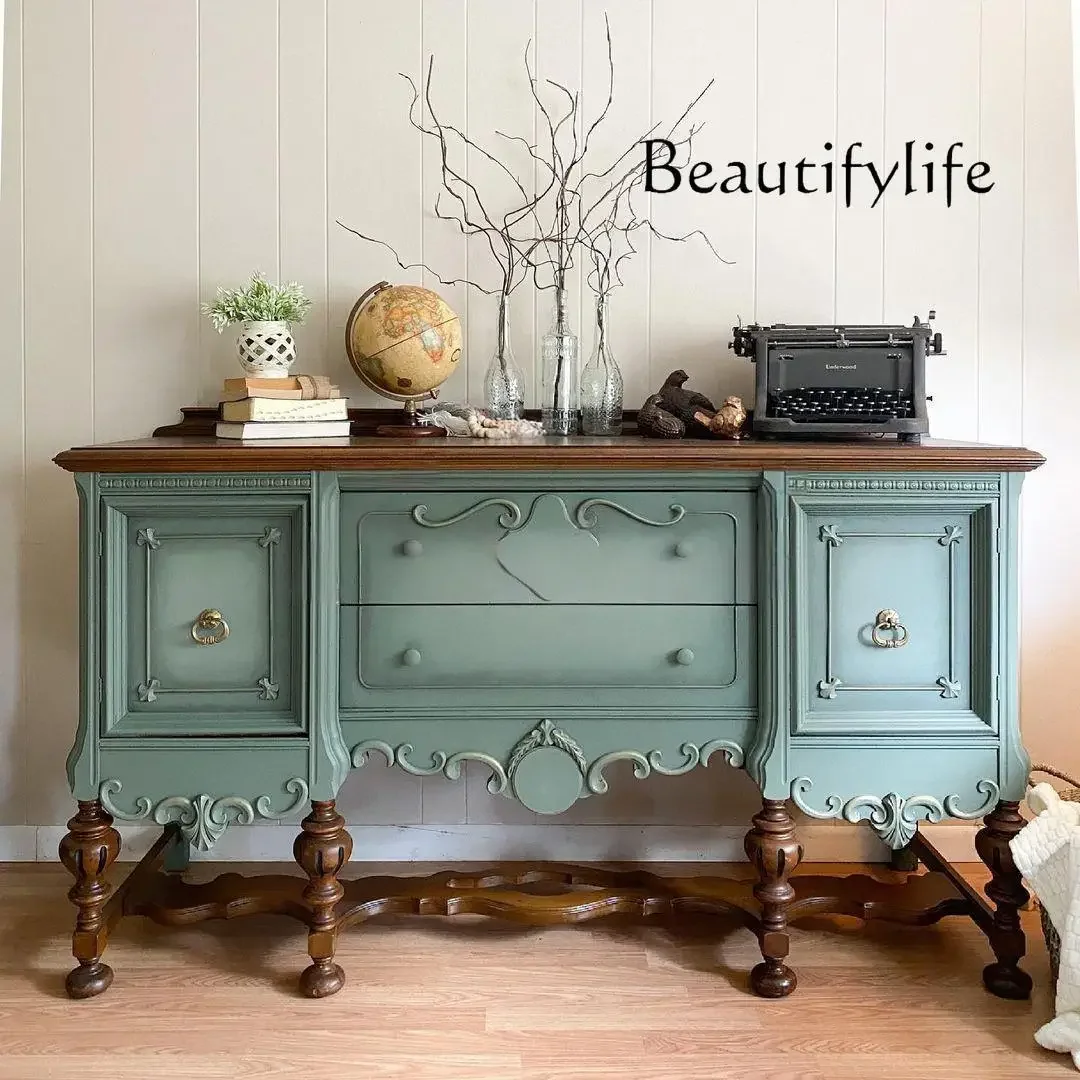 DA французский ретро контрастного цвета из цельного дерева, обеденный боковой шкаф, входная стена для хранения, декоративная полка для гостиной
DA французский ретро контрастного цвета из цельного дерева, обеденный боковой шкаф, входная стена для хранения, декоративная полка для гостиной