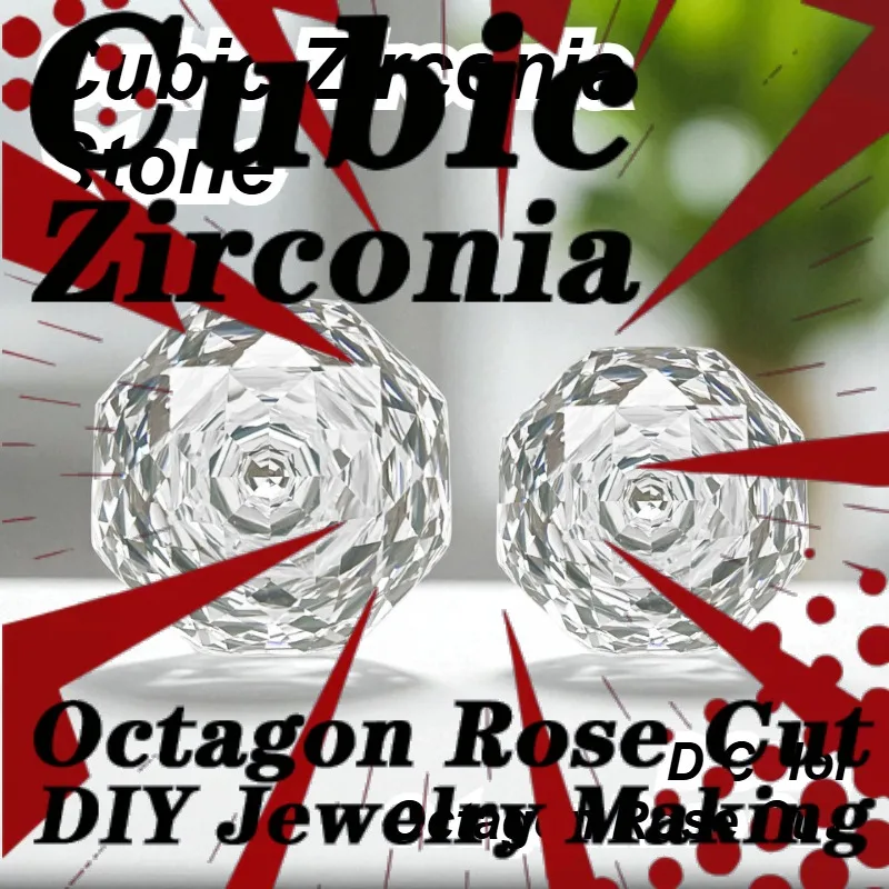 Top Quality Cubic Zirconia Stone Octagon Rose Cut D Color Loose Stones Used for DIY Charms Jewelry Making Main Materials
Top Quality Cubic Zirconia Stone Octagon Rose Cut D Color Loose Stones Used for DIY Charms Jewelry Making Main Materials