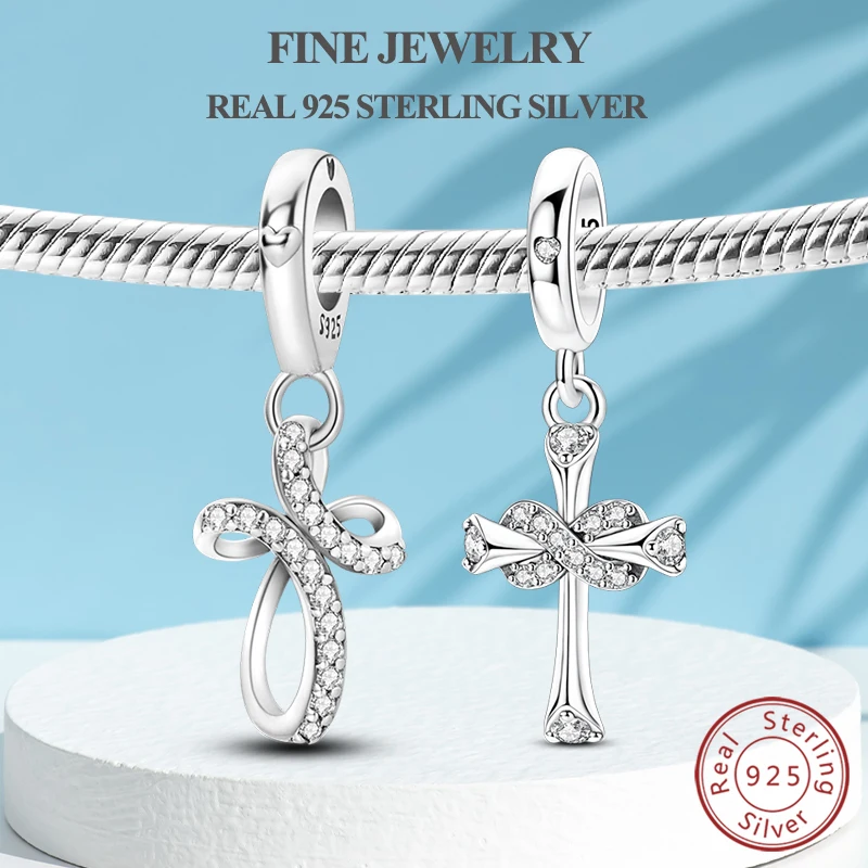 Настоящее серебро S925, подвески из бисера, оригинальные подвески в виде бесконечной вечной любви, подвески в виде креста, подходят для браслета, женские ювелирные изделия для девочек
Настоящее серебро S925, подвески из бисера, оригинальные подвески в виде бесконечной вечной любви, подвески в виде креста, подходят для браслета, женские ювелирные изделия для девочек