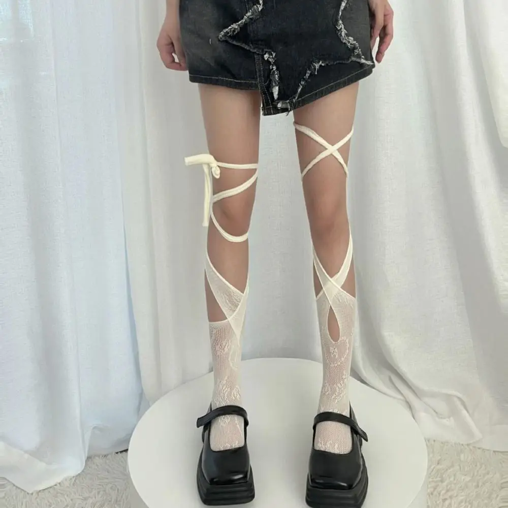 2Pairs Irregular Straps JK Lace-up Stockings Hollow Mesh Lolita Lace Stockings Fishnet Spicy Girl Style Mid Tube Socks Women
2Pairs Irregular Straps JK Lace-up Stockings Hollow Mesh Lolita Lace Stockings Fishnet Spicy Girl Style Mid Tube Socks Women