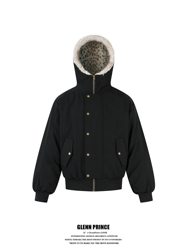 Мужская зимняя куртка Warmth Flight Coat: модный дизайн, леопардовый принт, капюшон с меховым воротником, хлопковая, молодежная, повседневная, с длинными рукавами
Мужская зимняя куртка Warmth Flight Coat: модный дизайн, леопардовый принт, капюшон с меховым воротником, хлопковая, молодежная, повседневная, с длинными рукавами