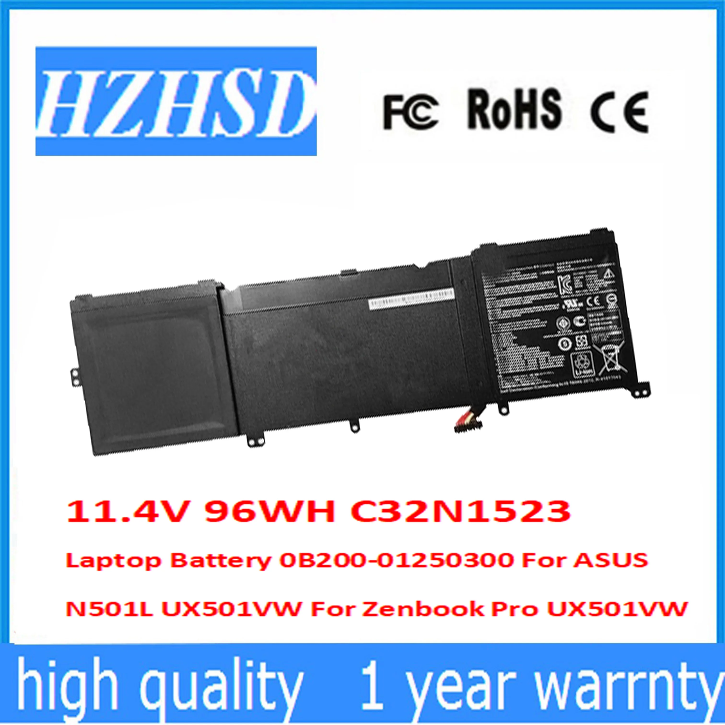 11.4V 96WH C32N1523 Laptop Battery 0B200-01250300 For ASUS N501L UX501VW For Zenbook Pro UX501VW G501VW N501VW
11.4V 96WH C32N1523 Laptop Battery 0B200-01250300 For ASUS N501L UX501VW For Zenbook Pro UX501VW G501VW N501VW