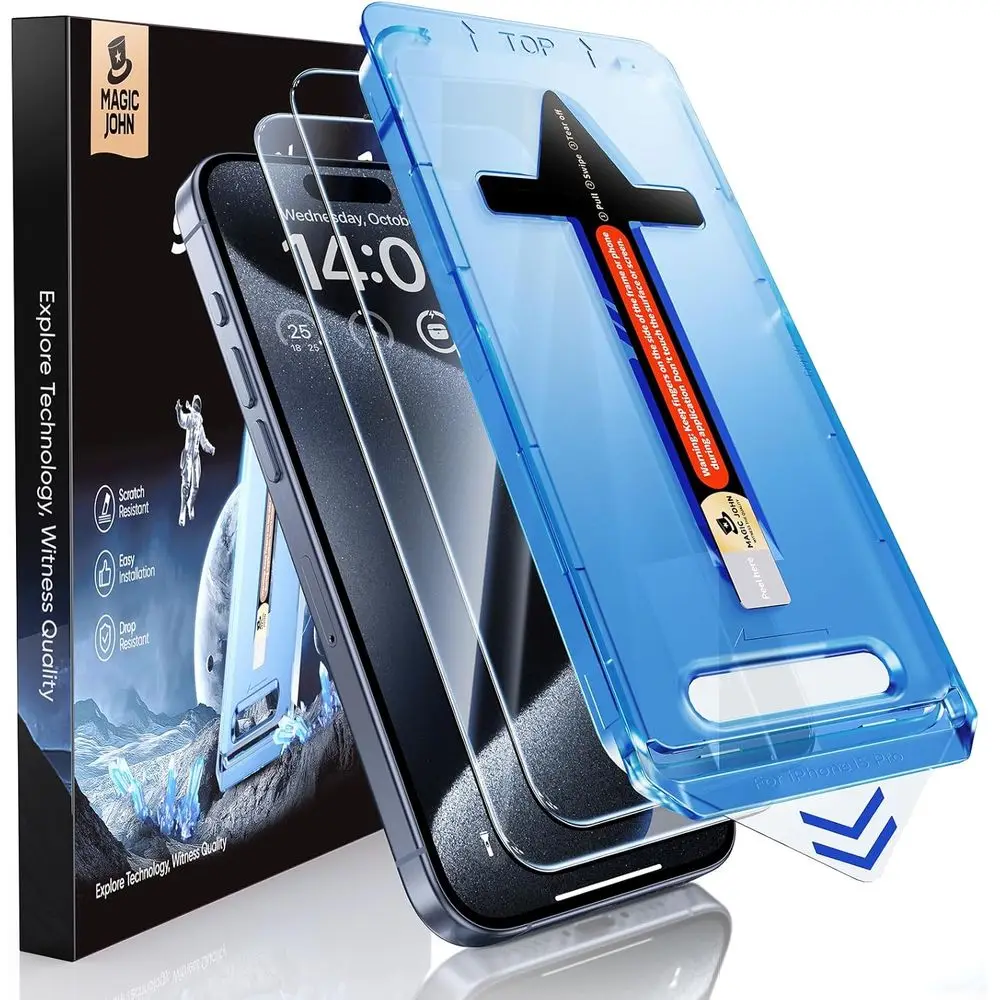 6.1 Inch Tempered Glass Screen Protector for iPhone 15 Pro, Auto Dust Removal, Bubble-Free, Island Compatible, HD Clarity, Easy
6.1 Inch Tempered Glass Screen Protector for iPhone 15 Pro, Auto Dust Removal, Bubble-Free, Island Compatible, HD Clarity, Easy