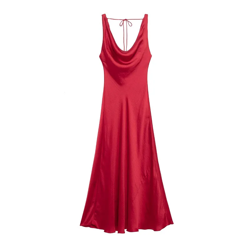 Matakawa Sexy Satin Dresses for Women Solid Spring Summer A-line Long Dresses Fashion Elegant Vintage Simple Vestidos Mujer
Matakawa Sexy Satin Dresses for Women Solid Spring Summer A-line Long Dresses Fashion Elegant Vintage Simple Vestidos Mujer