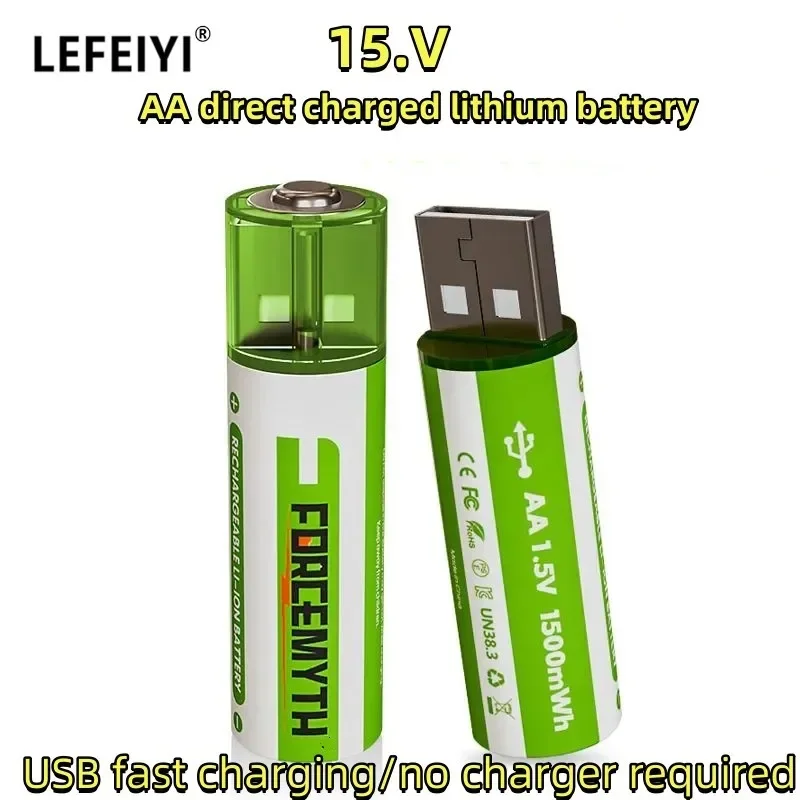 USB Rechargeable Battery AA Iithium Battery 1.5V Constant Voltage Toy Mouse MicrophoneIarge Capacity AA1500mAH Battery
USB Rechargeable Battery AA Iithium Battery 1.5V Constant Voltage Toy Mouse MicrophoneIarge Capacity AA1500mAH Battery