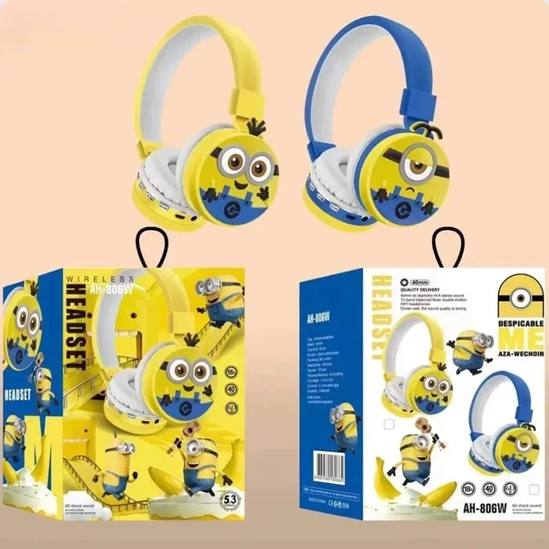 New Minions Wireless Headphones Movie Bluetooth Headset Stereo Music Gaming Headsets Sports Game Headset Kids Gift
New Minions Wireless Headphones Movie Bluetooth Headset Stereo Music Gaming Headsets Sports Game Headset Kids Gift