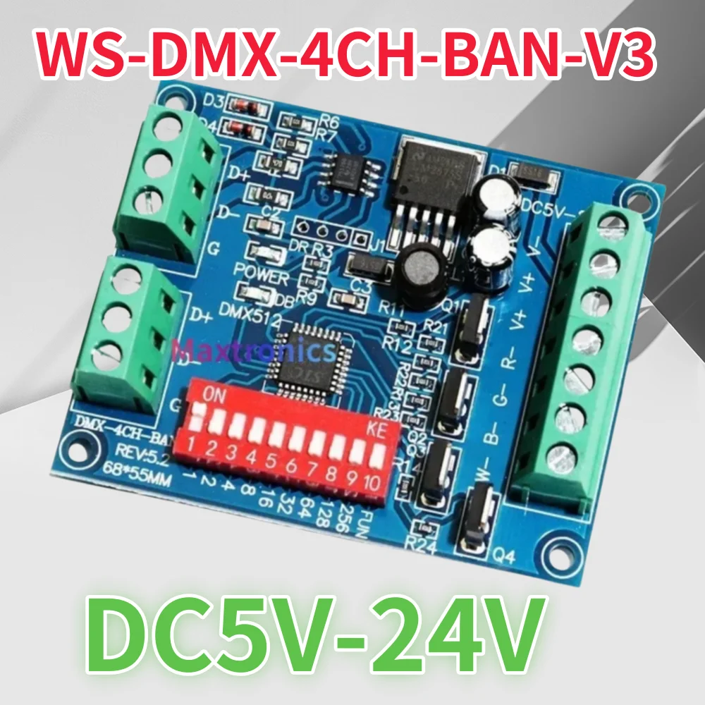 WS-DMX-4CH-BAN-V3 1 шт. 4CH DMX512 декодер диммер DC5V-24V канал RGBW контроллер MAX16A для светодиодной ленты светодиодная лента/модульная лампа
WS-DMX-4CH-BAN-V3 1 шт. 4CH DMX512 декодер диммер DC5V-24V канал RGBW контроллер MAX16A для светодиодной ленты светодиодная лента/модульная лампа
