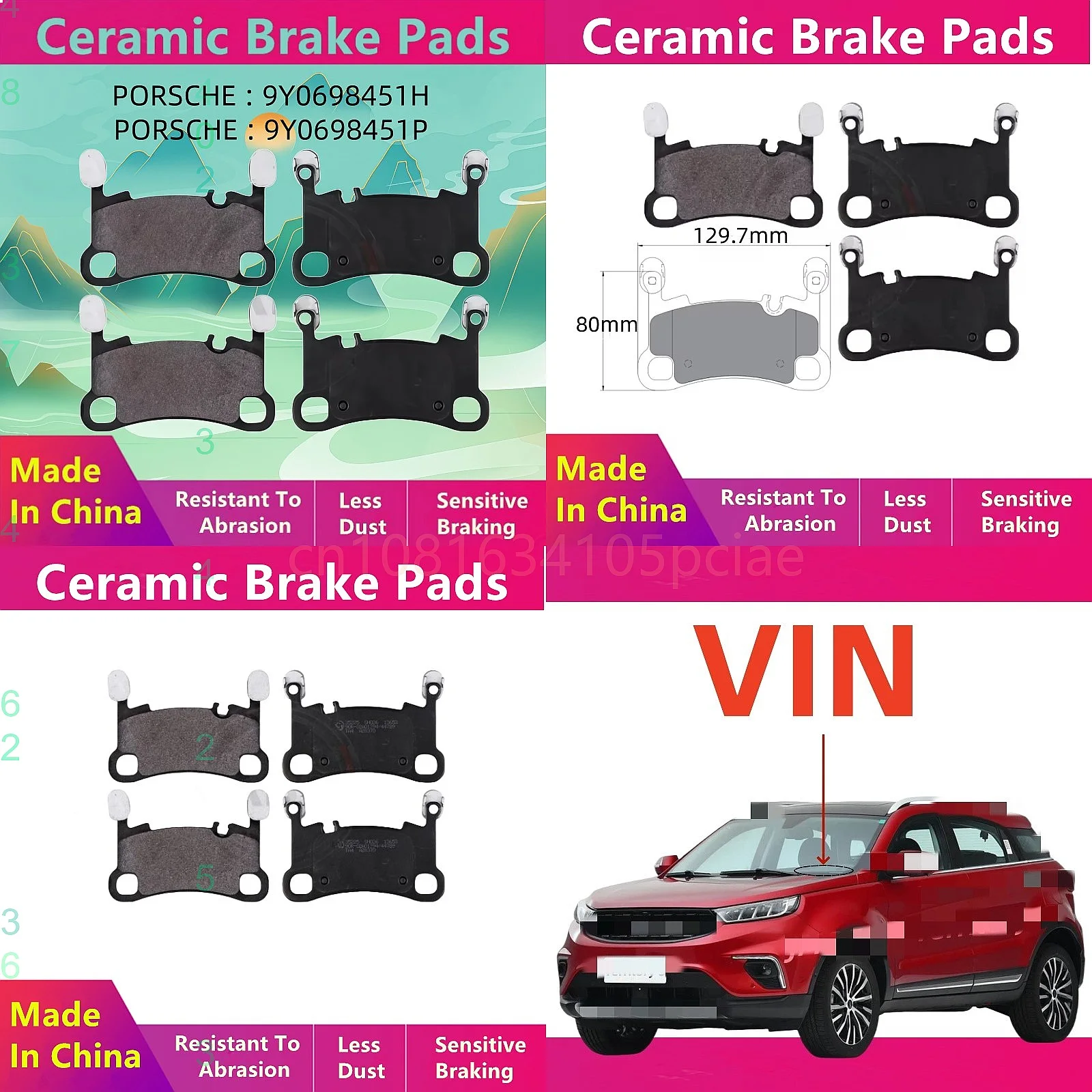 For Porsche Cayenne Coupe E-Hybrid 9YB 9YA Rear Brake Pads 9Y0698451H 9Y0698451P
For Porsche Cayenne Coupe E-Hybrid 9YB 9YA Rear Brake Pads 9Y0698451H 9Y0698451P