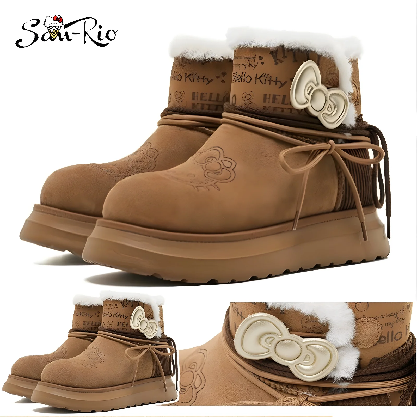 Hello Kitty Snow Boots Winter Girl Plush Snow Booties Keep Warm Slippers Shoes Non-Slip Sneaker Outdoor Warmth Snow Boot Glove
Hello Kitty Snow Boots Winter Girl Plush Snow Booties Keep Warm Slippers Shoes Non-Slip Sneaker Outdoor Warmth Snow Boot Glove