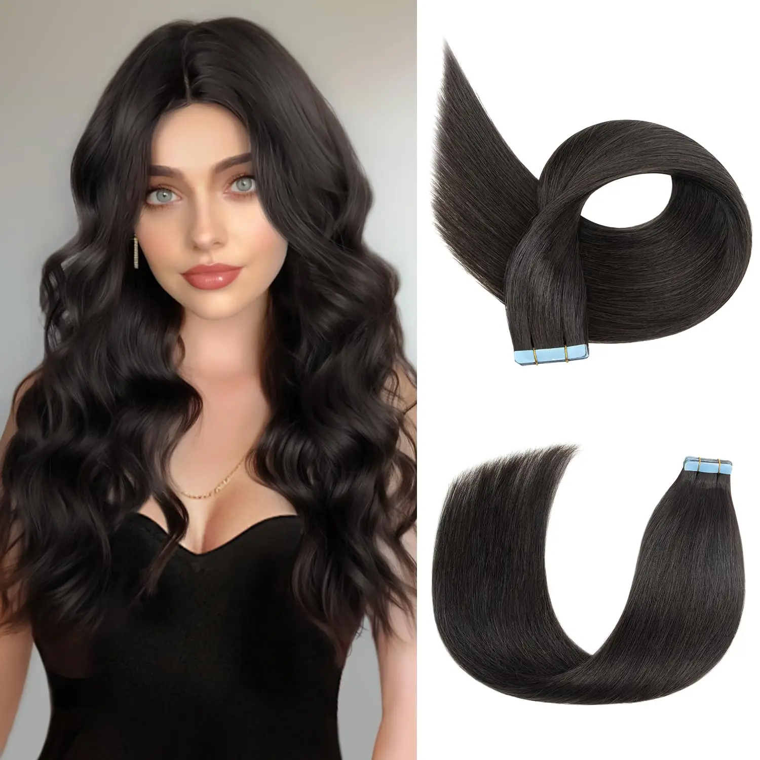 Alimice Tape in Hair Extensions Human Hair Black 22 Inch Hair Extensions Tape in Real Human Hair Extensions Seamless 50g 20pcs
Alimice Tape in Hair Extensions Human Hair Black 22 Inch Hair Extensions Tape in Real Human Hair Extensions Seamless 50g 20pcs