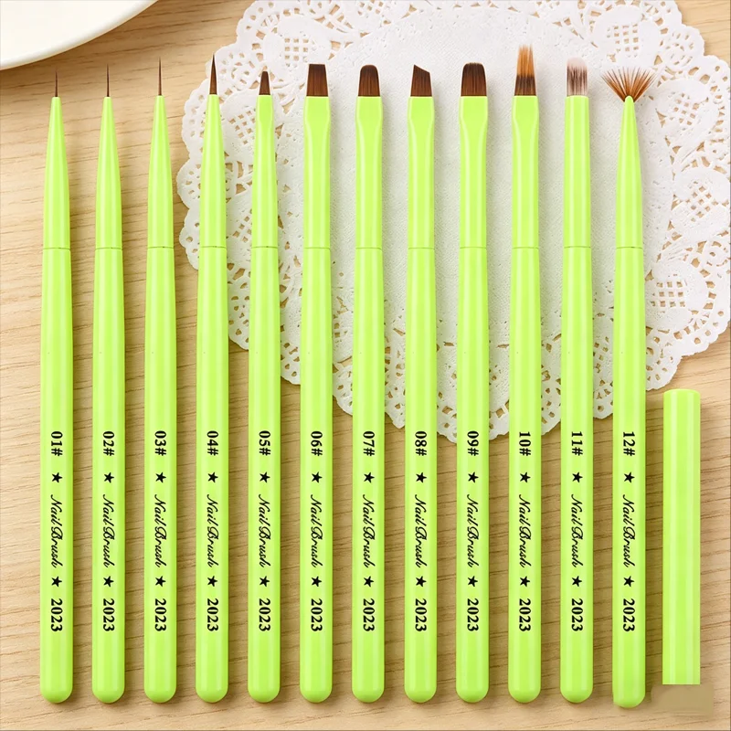 Green Nail Art Brush Set, Gel & Liner Brushes, Salon Manicure Pen Kit, Simple Design
Green Nail Art Brush Set, Gel & Liner Brushes, Salon Manicure Pen Kit, Simple Design