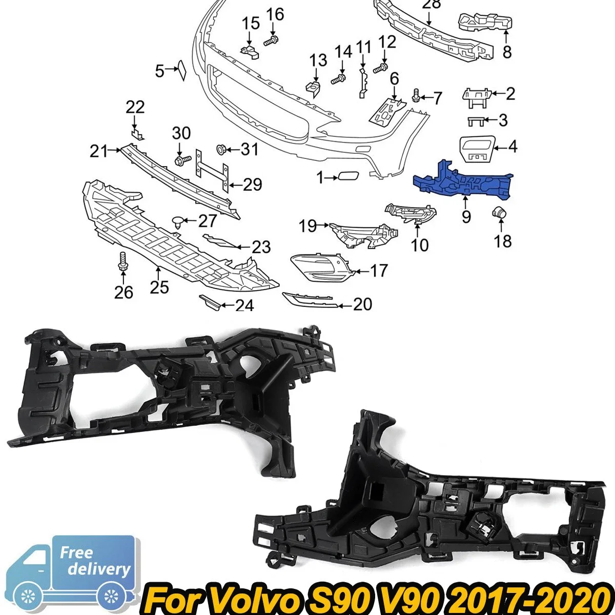 31383237 Headlight Inner Holder Bracket for Volvo S90 V90 2017 2018 2019 2020 Headlight Mounting Bracket 31383238 Left Right
31383237 Headlight Inner Holder Bracket for Volvo S90 V90 2017 2018 2019 2020 Headlight Mounting Bracket 31383238 Left Right