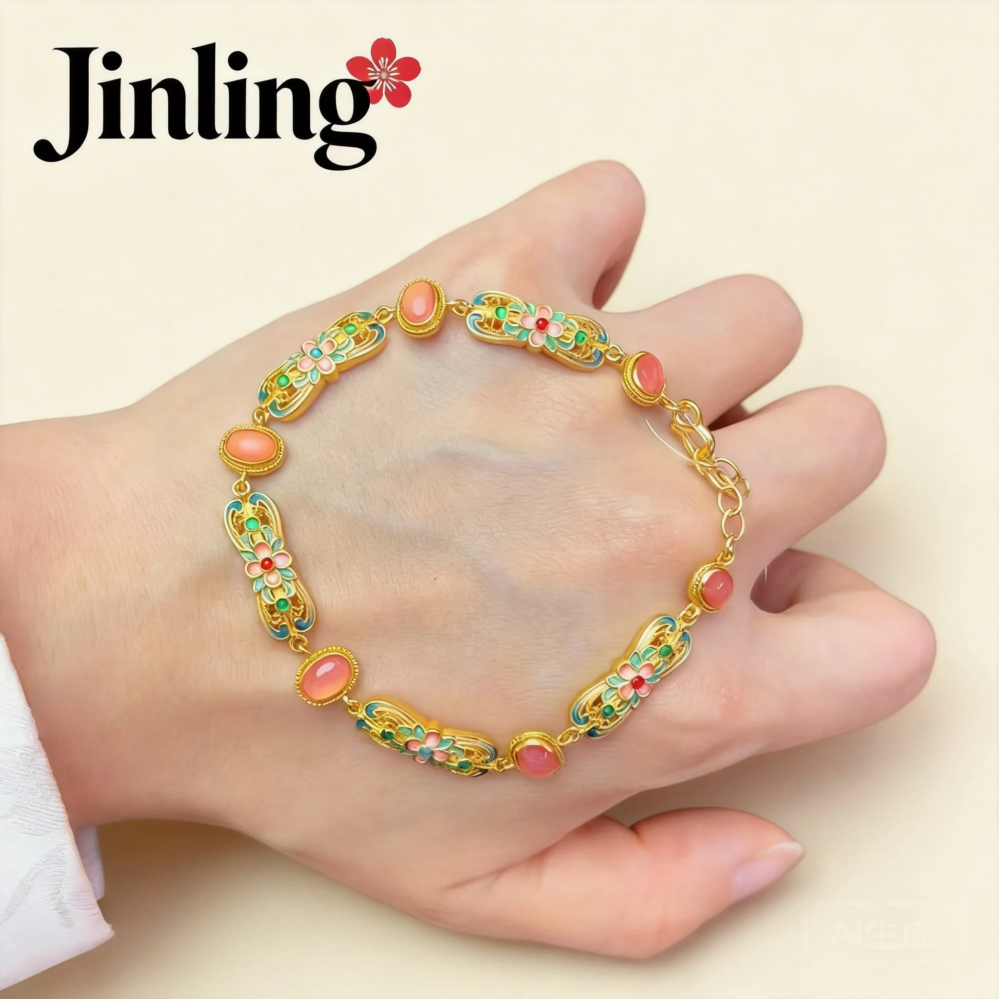 Traditional Chinese Style Enamel Floral Ruyi Bracelet Auspicious Lucky Blessing Fortune Palace Style Gold Plated Jewelry Elegant
Traditional Chinese Style Enamel Floral Ruyi Bracelet Auspicious Lucky Blessing Fortune Palace Style Gold Plated Jewelry Elegant