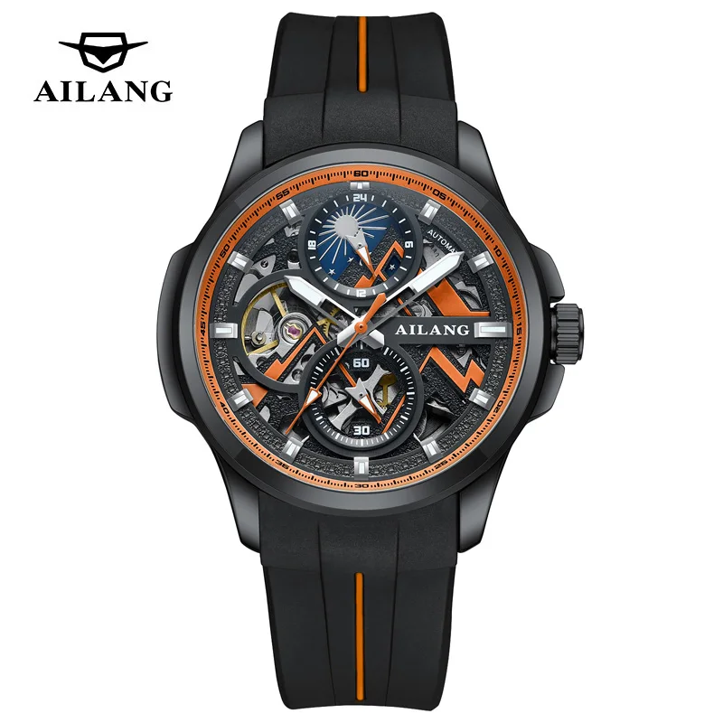 AILANG Brand New Sports Men Mechanical Watch Silicone Strap Waterproof Fashion Skeleton Watches Mens Luxury Automatic Clock Male
AILANG Brand New Sports Men Mechanical Watch Silicone Strap Waterproof Fashion Skeleton Watches Mens Luxury Automatic Clock Male