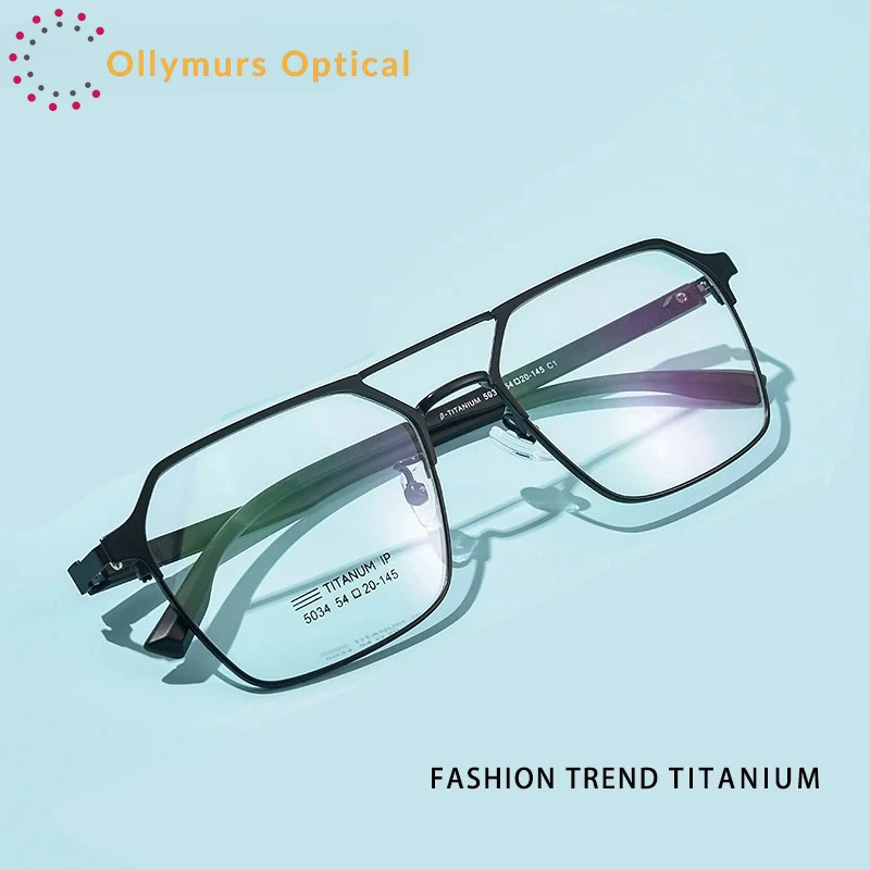 OLLYMURS Ultra Light Fashion Big Size Double Beam Eyeglass Titanium Alloy Retro Optical Prescription Glasses Frame For Man 5034T
OLLYMURS Ultra Light Fashion Big Size Double Beam Eyeglass Titanium Alloy Retro Optical Prescription Glasses Frame For Man 5034T