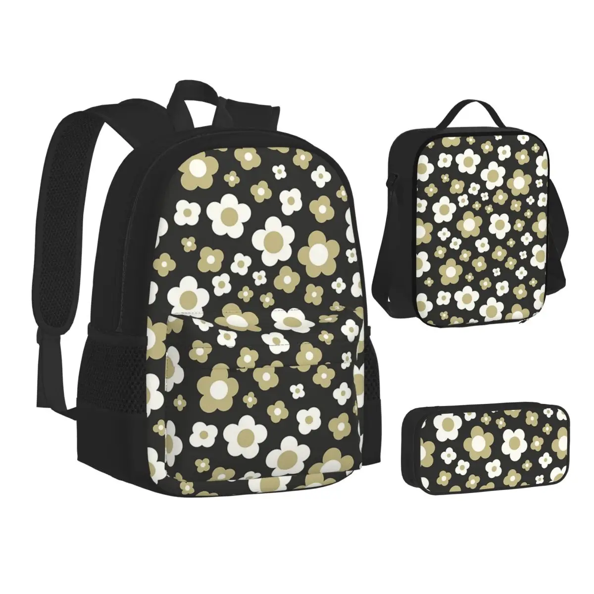 Black And Sage Green Groovy Ditsy Daisies Backpacks Students Bookbag School Bags Kids Rucksack Lunch Bag Pen Bag Three-Piece Set
Black And Sage Green Groovy Ditsy Daisies Backpacks Students Bookbag School Bags Kids Rucksack Lunch Bag Pen Bag Three-Piece Set