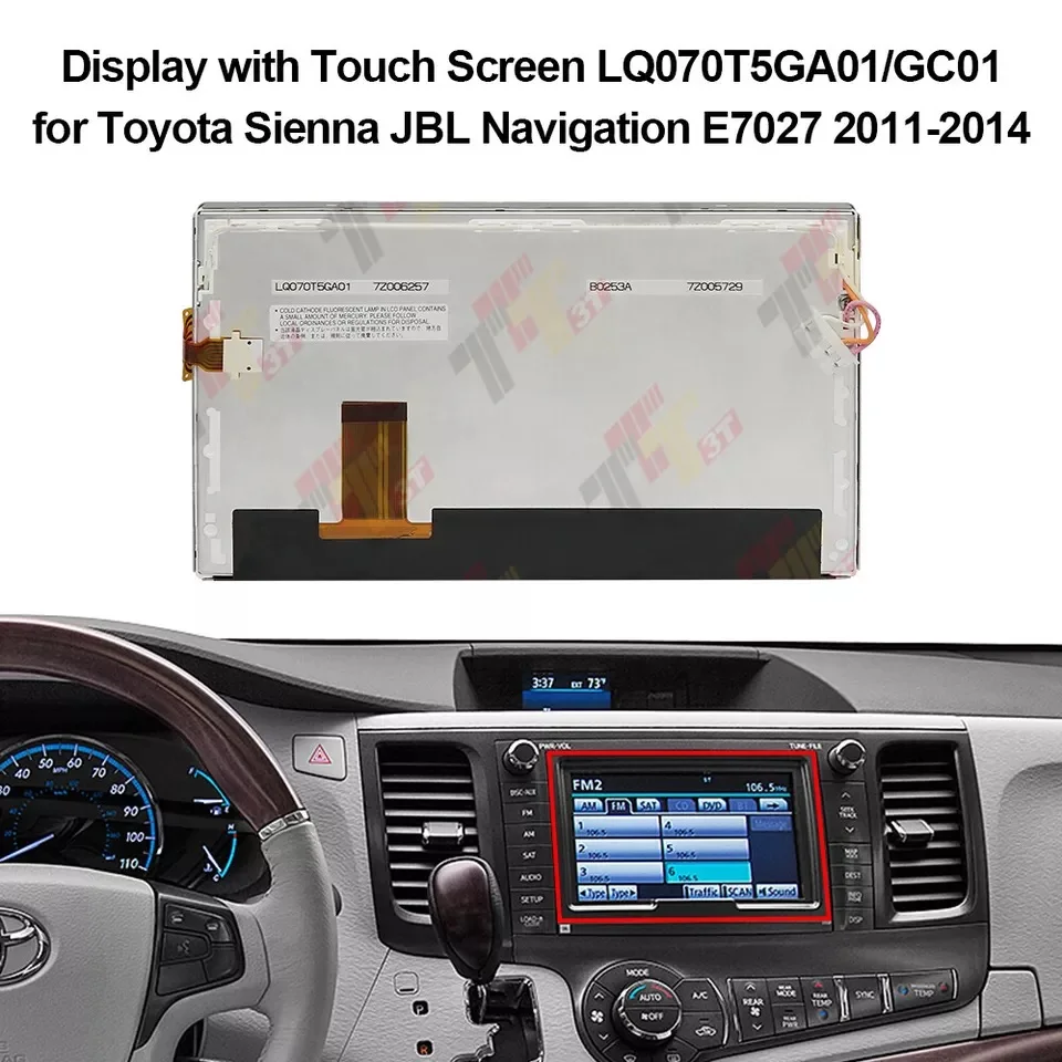 Дисплей с сенсорным экраном LQ070T5GA01/GC01 для Toyota Sienna JBL E7027 Navi
Дисплей с сенсорным экраном LQ070T5GA01/GC01 для Toyota Sienna JBL E7027 Navi