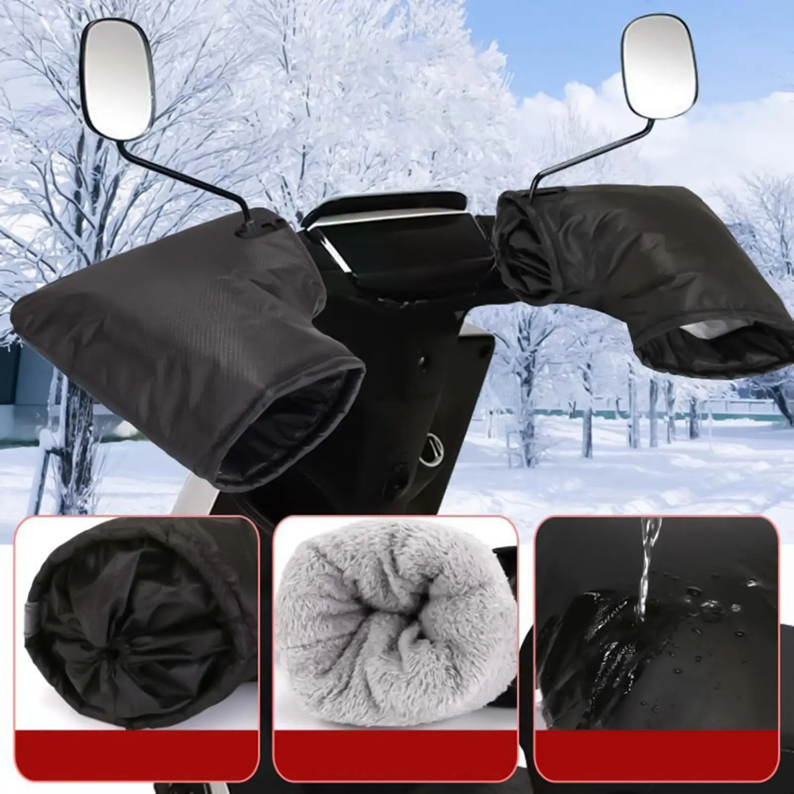 Winter Motorcycle Handlebar Mittens Warm Waterproof Windproof Gloves Cover for Bike Scooter Snowmobile Cold Weather Protection
Winter Motorcycle Handlebar Mittens Warm Waterproof Windproof Gloves Cover for Bike Scooter Snowmobile Cold Weather Protection