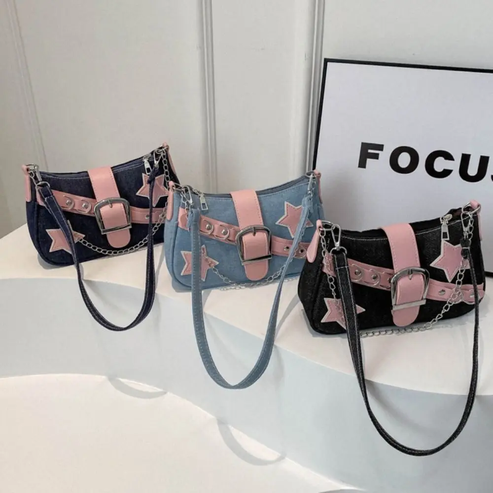 Темпераментная сумка Y2k, сумка для подмышек, большая сумка на цепочке, сумка на плечо в корейском стиле, джинсовая сумка-тоут со звездным узором, уличная сумка
Темпераментная сумка Y2k, сумка для подмышек, большая сумка на цепочке, сумка на плечо в корейском стиле, джинсовая сумка-тоут со звездным узором, уличная сумка