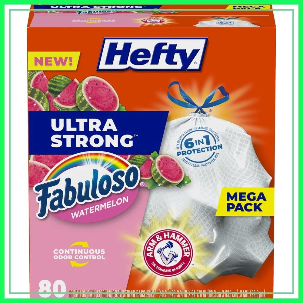 13 Gallon Tall Kitchen Trash Bags, Heavy Duty Leak Proof Drawstring Garbage Bags, 80 Count
13 Gallon Tall Kitchen Trash Bags, Heavy Duty Leak Proof Drawstring Garbage Bags, 80 Count