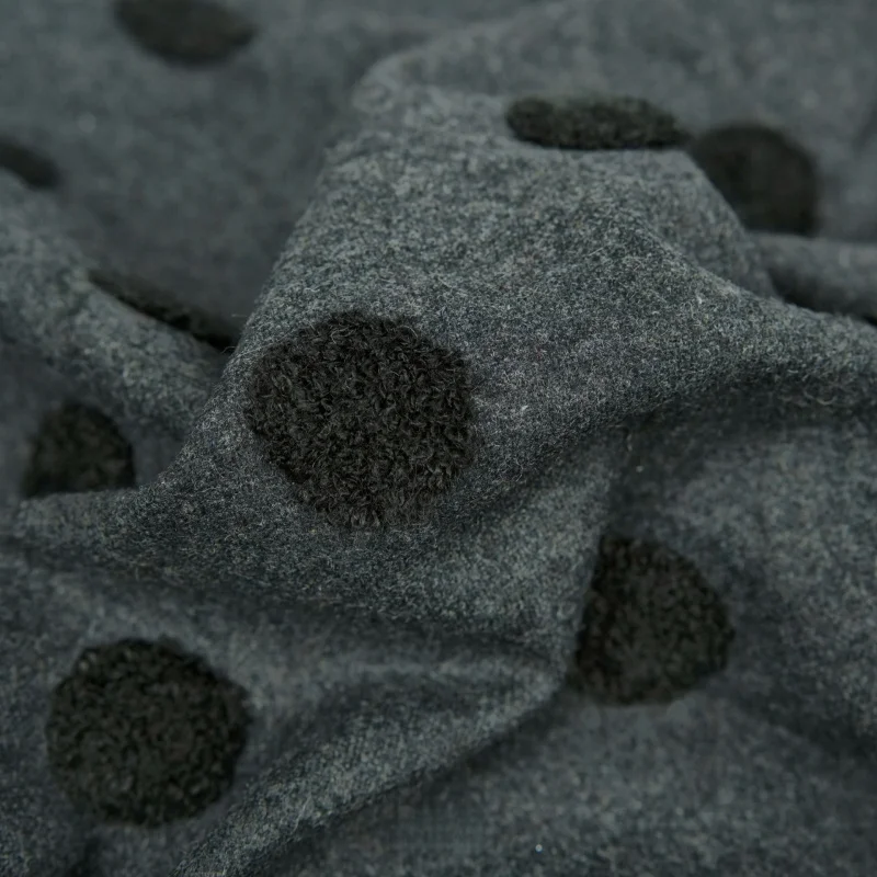 South Korea Original Imported Black and gray three-dimensional polka dot jacquard wool fabric for coats, pants, and skirtsB
South Korea Original Imported Black and gray three-dimensional polka dot jacquard wool fabric for coats, pants, and skirtsB