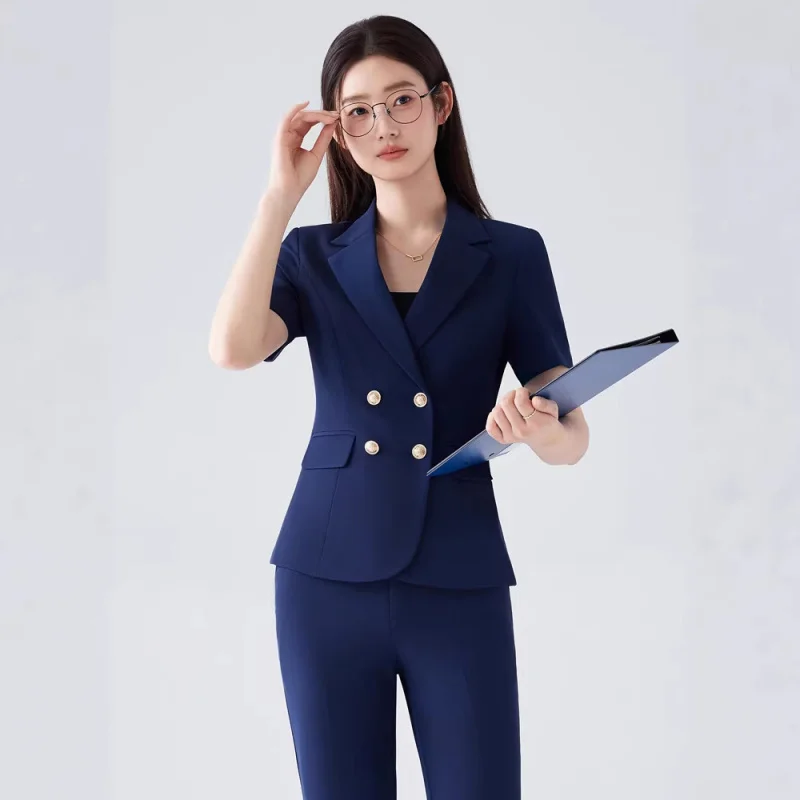 Women's Suit Set2026New summer professional attire with an elegant and sophisticated feel, business formal suits, and commuter w
Women's Suit Set2026New summer professional attire with an elegant and sophisticated feel, business formal suits, and commuter w