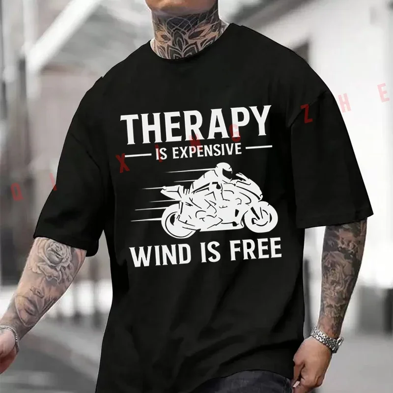 Motorcycle Rider Silhouette Print THERAPY IS EXPENSIVE WIND IS FREE Cotton T-Shirt Casual Short Sleeve O-neck Tshirt Summer Top
Motorcycle Rider Silhouette Print THERAPY IS EXPENSIVE WIND IS FREE Cotton T-Shirt Casual Short Sleeve O-neck Tshirt Summer Top