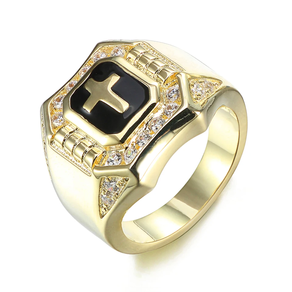 VANAXIN Cross Ring for Men 14K Gold Plated Jewelry 3a zircon Black enamel Fashion Rock Hip Hop Punk Party Gift Accessories
VANAXIN Cross Ring for Men 14K Gold Plated Jewelry 3a zircon Black enamel Fashion Rock Hip Hop Punk Party Gift Accessories