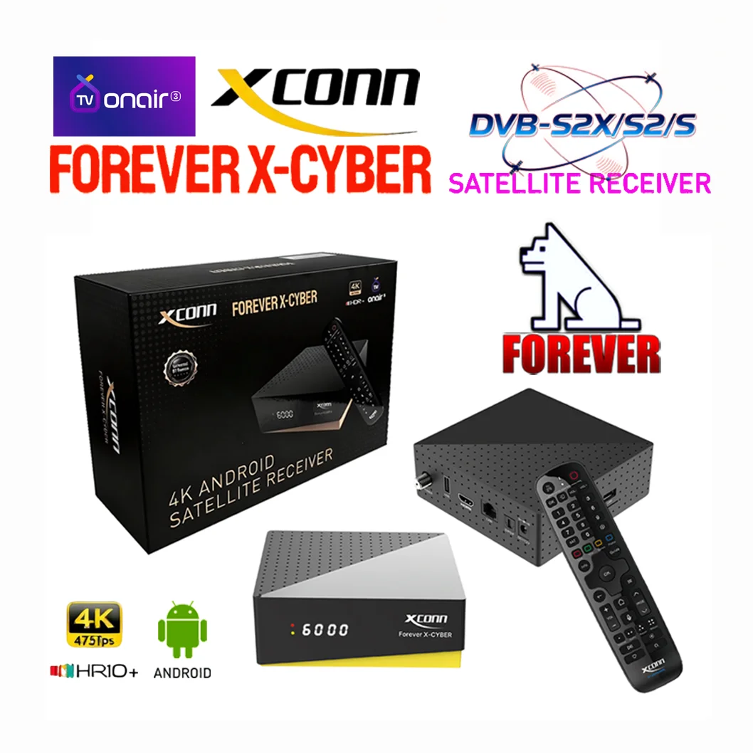 XCONN FOREVER X-CYBER 4K tvbox/iptv abonmen online(Android 9 DVB-S2X/S2/S, Ku/C Band Multi-Interface Expansion Full Protocol)
XCONN FOREVER X-CYBER 4K tvbox/iptv abonmen online(Android 9 DVB-S2X/S2/S, Ku/C Band Multi-Interface Expansion Full Protocol)