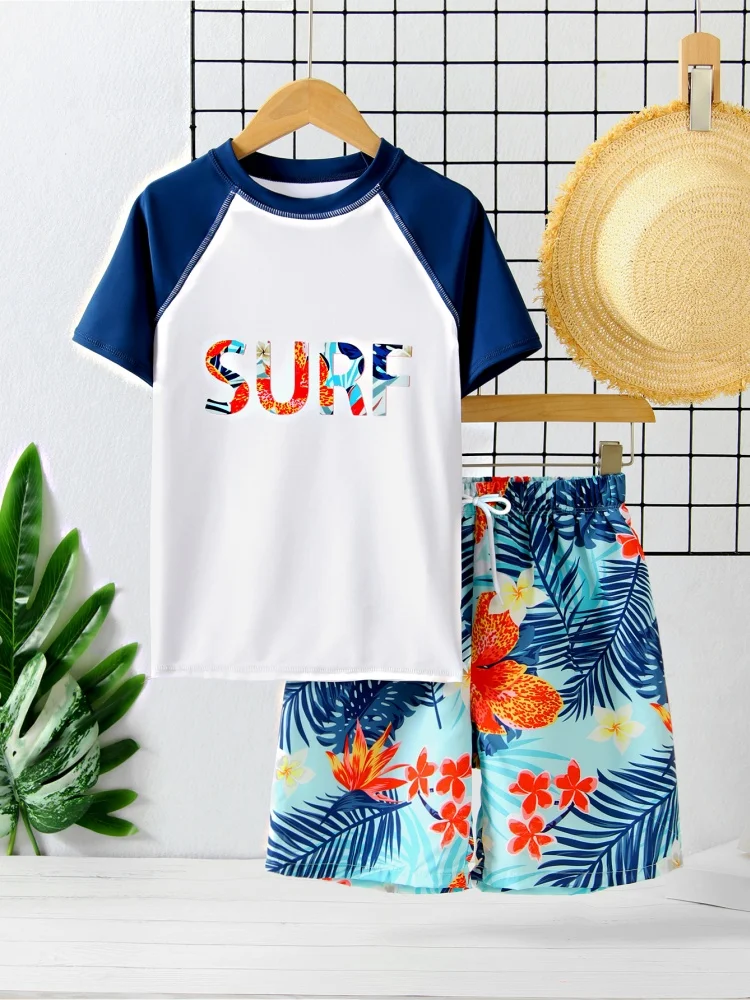 Boy Kids Swimsuit 2025 New Letter Print Short Sleeve Children Swimwear Summer 2 Piece Beach Pants Shorts Bathing Suit Swimming
Boy Kids Swimsuit 2025 New Letter Print Short Sleeve Children Swimwear Summer 2 Piece Beach Pants Shorts Bathing Suit Swimming
