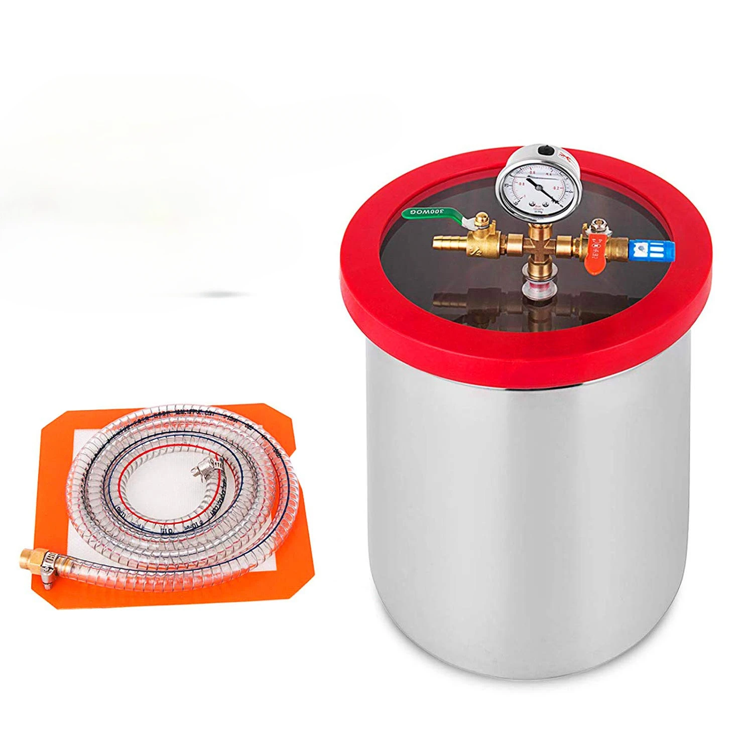 3 gallon stainless steel vacuum bucket, resin pumping, small vacuum defoaming bucket, AB glue defoaming bucket
3 gallon stainless steel vacuum bucket, resin pumping, small vacuum defoaming bucket, AB glue defoaming bucket