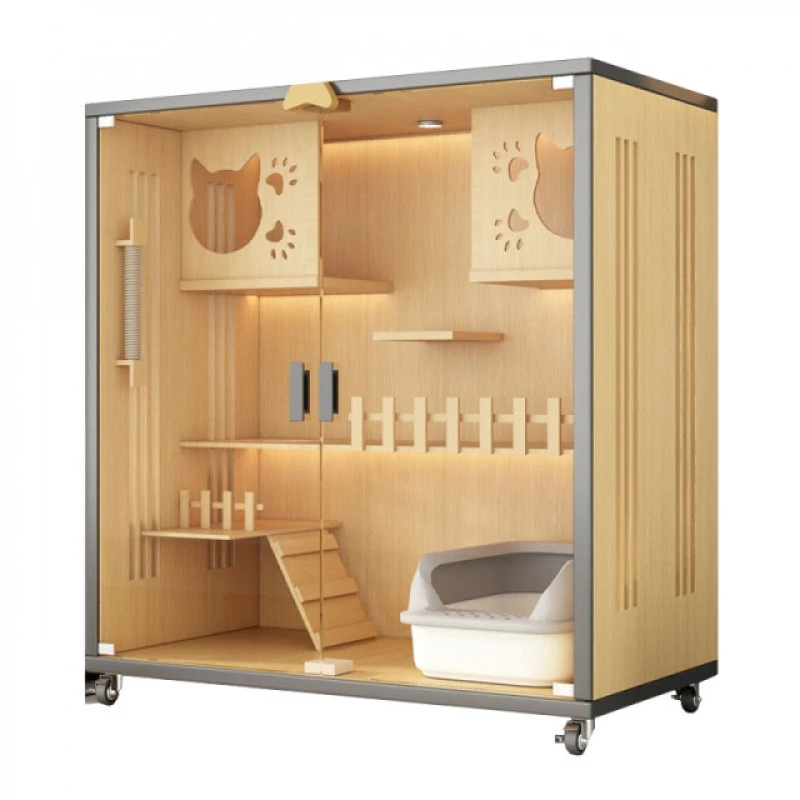 Cat villa panoramic glass cat house, household indoor cat house
Cat villa panoramic glass cat house, household indoor cat house