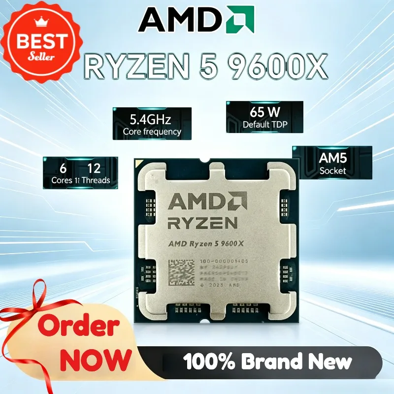 100% Brand New AMD Ryzen 5 9600X 5.4GHz 6-Core 12-Thread NEW DDR5 L3=32M Processor 65W R5 9600X Socket AM5 4NM but No Fan
100% Brand New AMD Ryzen 5 9600X 5.4GHz 6-Core 12-Thread NEW DDR5 L3=32M Processor 65W R5 9600X Socket AM5 4NM but No Fan