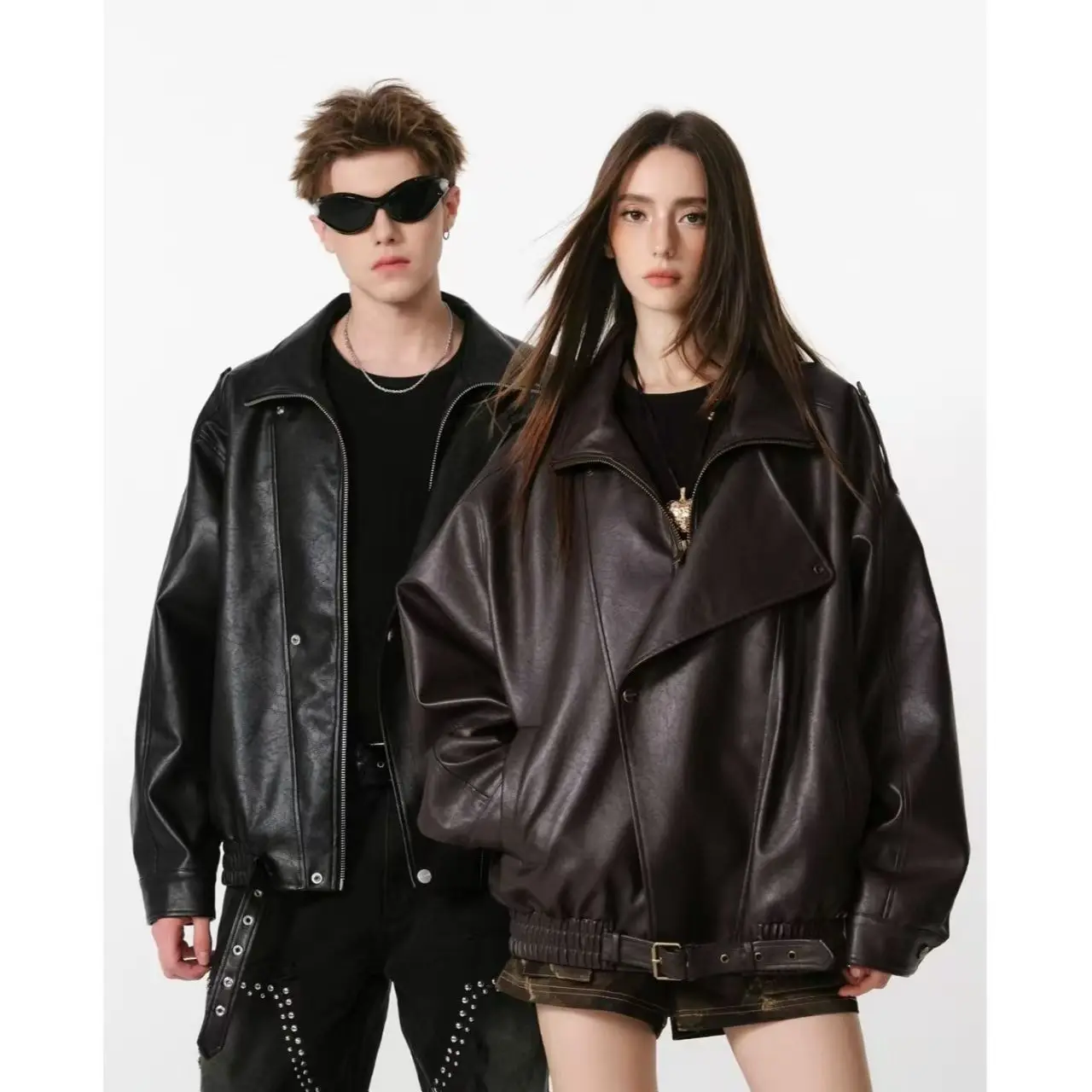 Модная мотоциклетная куртка 2026 года: весенне-осенняя черная кожаная куртка в готическом панк-стиле, американская ретро-модель, высококачественная свободная повседневная куртка
Модная мотоциклетная куртка 2026 года: весенне-осенняя черная кожаная куртка в готическом панк-стиле, американская ретро-модель, высококачественная свободная повседневная куртка