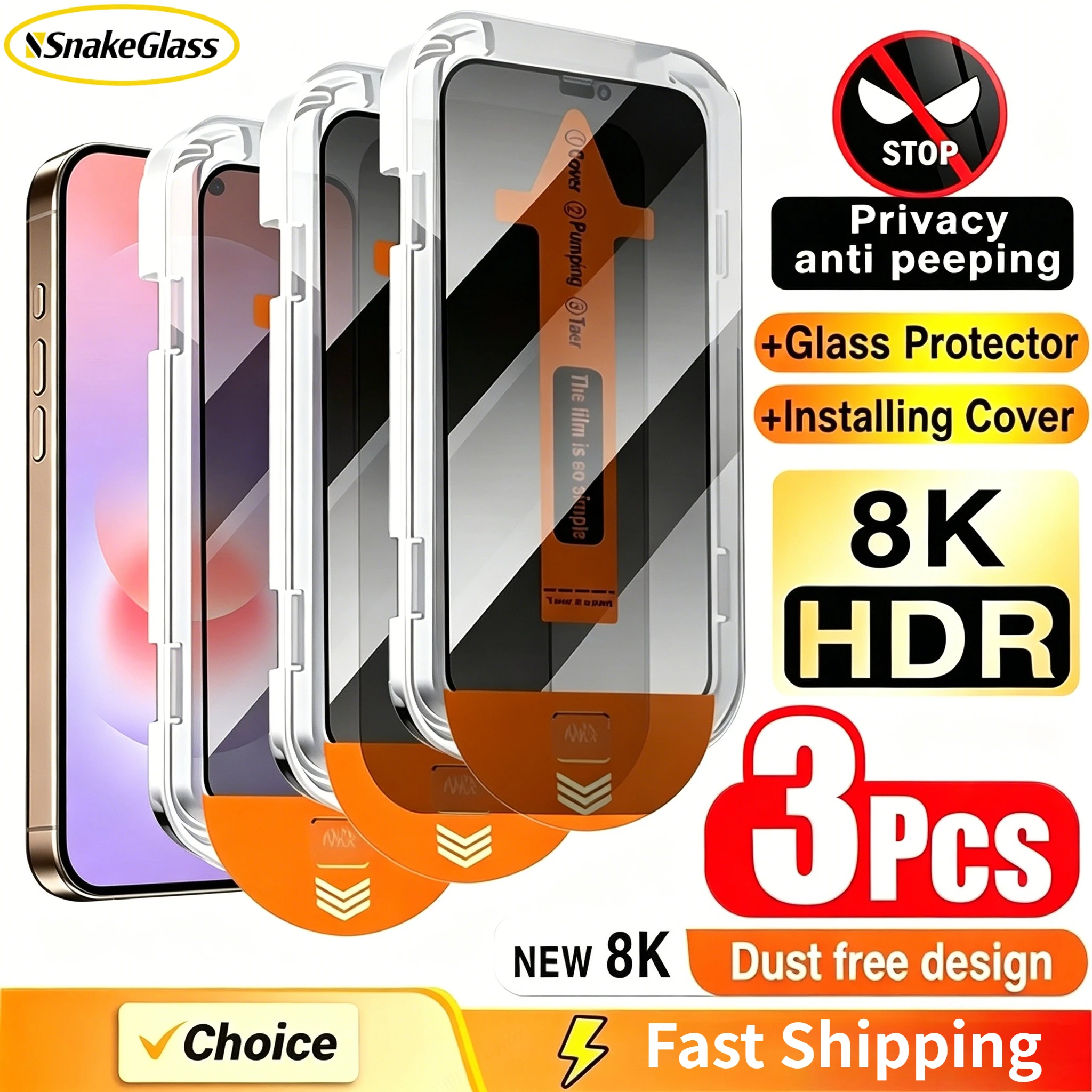3Pcs Free Installation Privacy Screen Protector for Samsung A55 A73 A54 A53 A52 A51 A35 A41 A26 A33 A34 A16 A15 Anti-Peep Glass
3Pcs Free Installation Privacy Screen Protector for Samsung A55 A73 A54 A53 A52 A51 A35 A41 A26 A33 A34 A16 A15 Anti-Peep Glass