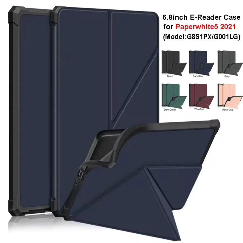 Auto Wake/Sleep 6.8inch E-Reader Case Multi-folding Stand Shockproof Smart Cover Leather Wear Resistant for Paperwhite5 2021
Auto Wake/Sleep 6.8inch E-Reader Case Multi-folding Stand Shockproof Smart Cover Leather Wear Resistant for Paperwhite5 2021