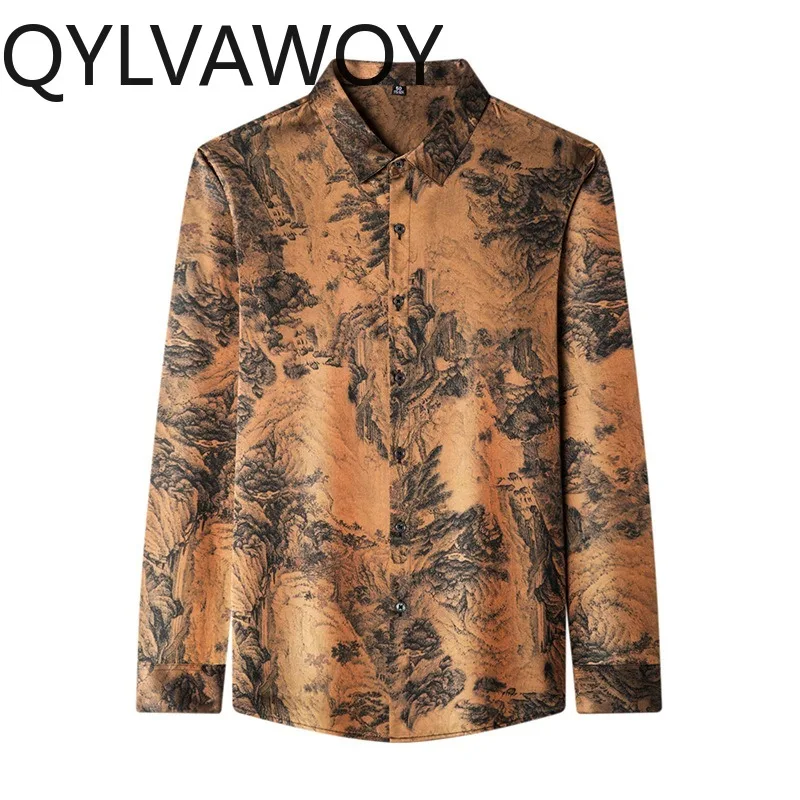 QYLVAWOY 90.8% Real Mulberry Silk Men's Shirts Thin Shirts for Man Long Sleeves Tops Printed Shirt Heavyweight Camisas Masculina
QYLVAWOY 90.8% Real Mulberry Silk Men's Shirts Thin Shirts for Man Long Sleeves Tops Printed Shirt Heavyweight Camisas Masculina