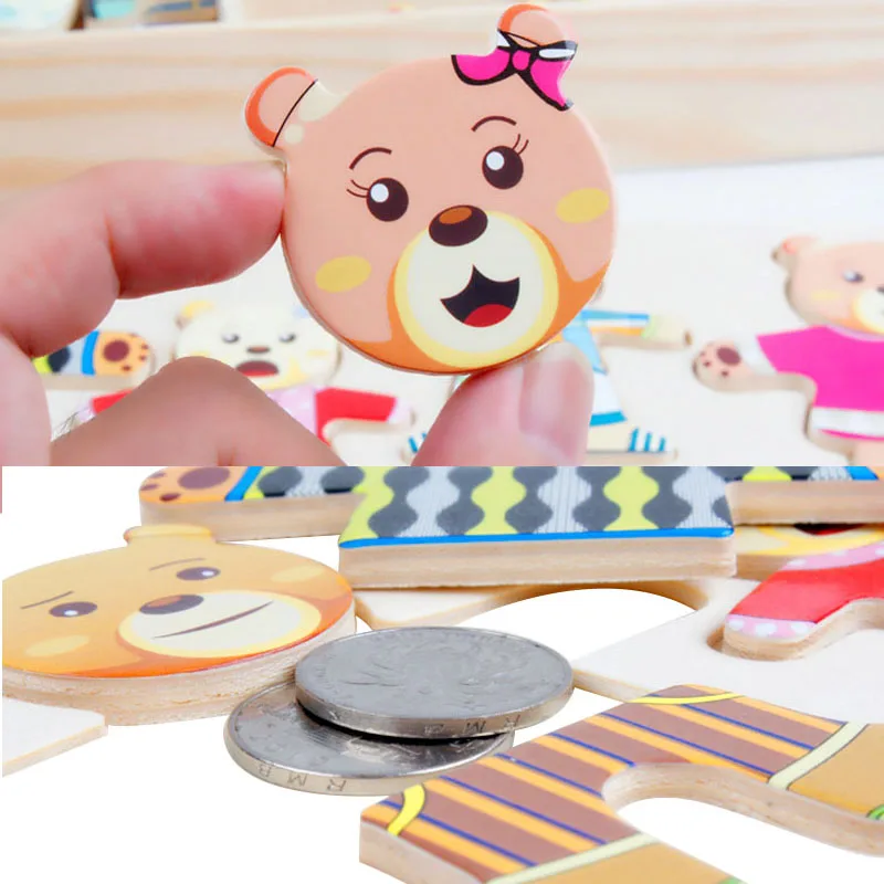 Montessori Wooden Cartoon Animal Changing Clothes Jigsaw Dress Changing Shape Matching Puzzle Educational Toys For Children
Montessori Wooden Cartoon Animal Changing Clothes Jigsaw Dress Changing Shape Matching Puzzle Educational Toys For Children