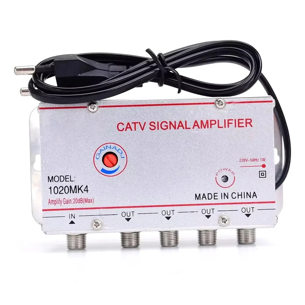 Powerful 20Db Digital TV Antenna Signal Booster And Splitter, 1 In 4 Out, 45Mhz-860Mhz For Home Television Equipment, EU Plugn01
Powerful 20Db Digital TV Antenna Signal Booster And Splitter, 1 In 4 Out, 45Mhz-860Mhz For Home Television Equipment, EU Plugn01