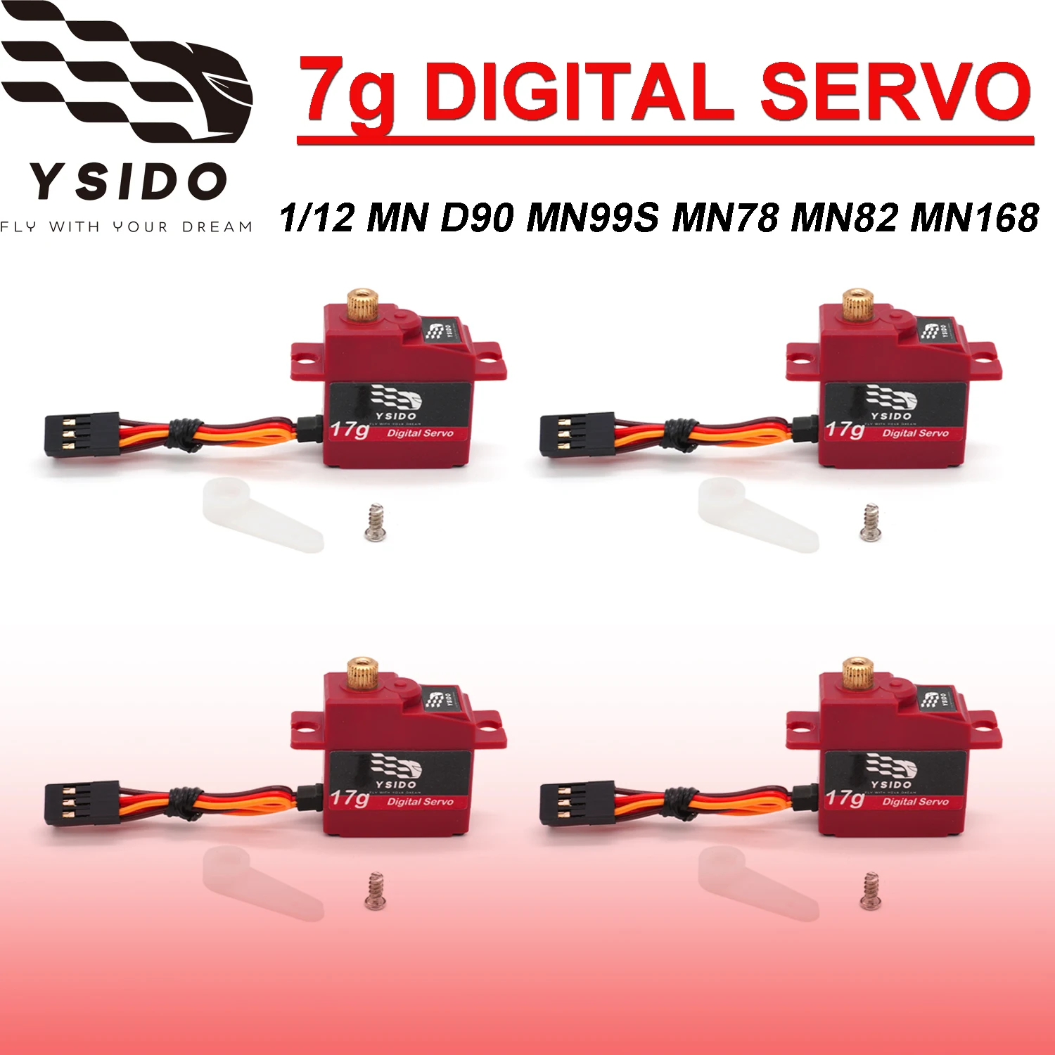 1/4PCS YSIDO 17g Metal Gear Digital Servo Steering Gear for MN D90 MN99S MN78 MN82 MN168 1/12 RC Car Model Upgrade Accessories
1/4PCS YSIDO 17g Metal Gear Digital Servo Steering Gear for MN D90 MN99S MN78 MN82 MN168 1/12 RC Car Model Upgrade Accessories