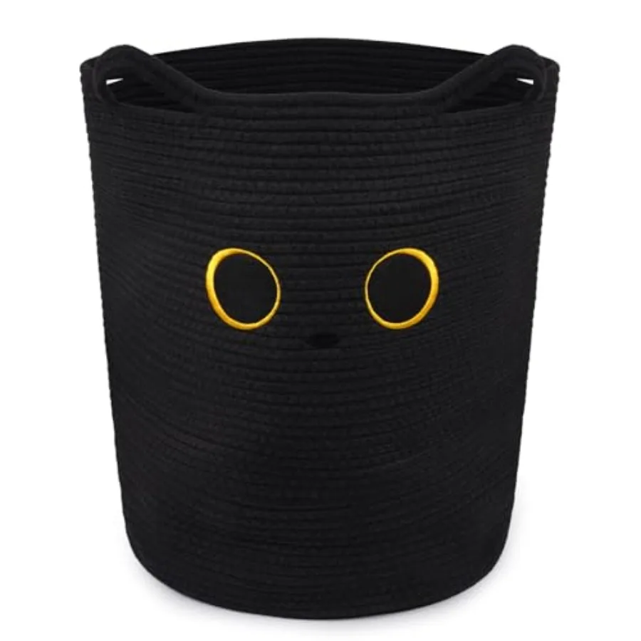 Tall Cat Laundry Basket for Nursery, Cute Large Woven Cotton Rope Blanket Storage Basket, Baby 0rganize Blanket Shower Hamper B
Tall Cat Laundry Basket for Nursery, Cute Large Woven Cotton Rope Blanket Storage Basket, Baby 0rganize Blanket Shower Hamper B
