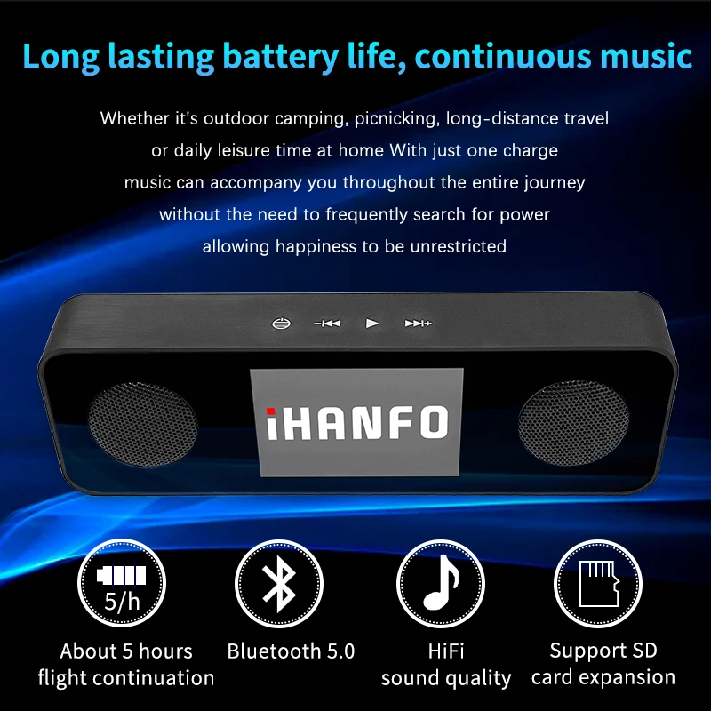 5000mAh wireless Bluetooth speaker with multifunctional menu,LCD display of weather clock,suitable for home and outdoor speakers
5000mAh wireless Bluetooth speaker with multifunctional menu,LCD display of weather clock,suitable for home and outdoor speakers